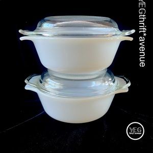 2 Vintage FireKing Refrigerator dishes